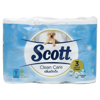 กระดาษชำระ SCOTT CLEAN CARE BABY POWDER แพ็ค 6 ชิ้น สะอาด ปลอดภัยต่อการใช้งาน