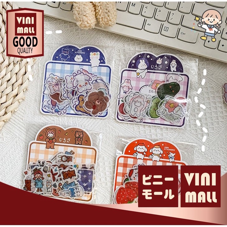 【VINIMALL ราคาพิเศษ】สติ๊กเกอร์น่ารัก สติ๊กเกอร์มินิมอล สติ๊กเกอร์เกาหลี สติกเกอร์ ลายการ์ตูนสัตว์เลี้ยง สินค้าขายดี R34