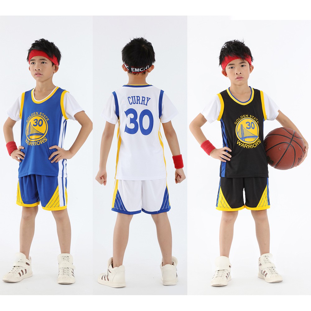 Golden State Warriors Stephen Curry 30 Jersey สําหรับเด็กปลอมสองชิ้นชายหญิงเสื้อผ้าบาสเก็ตบอลชุด