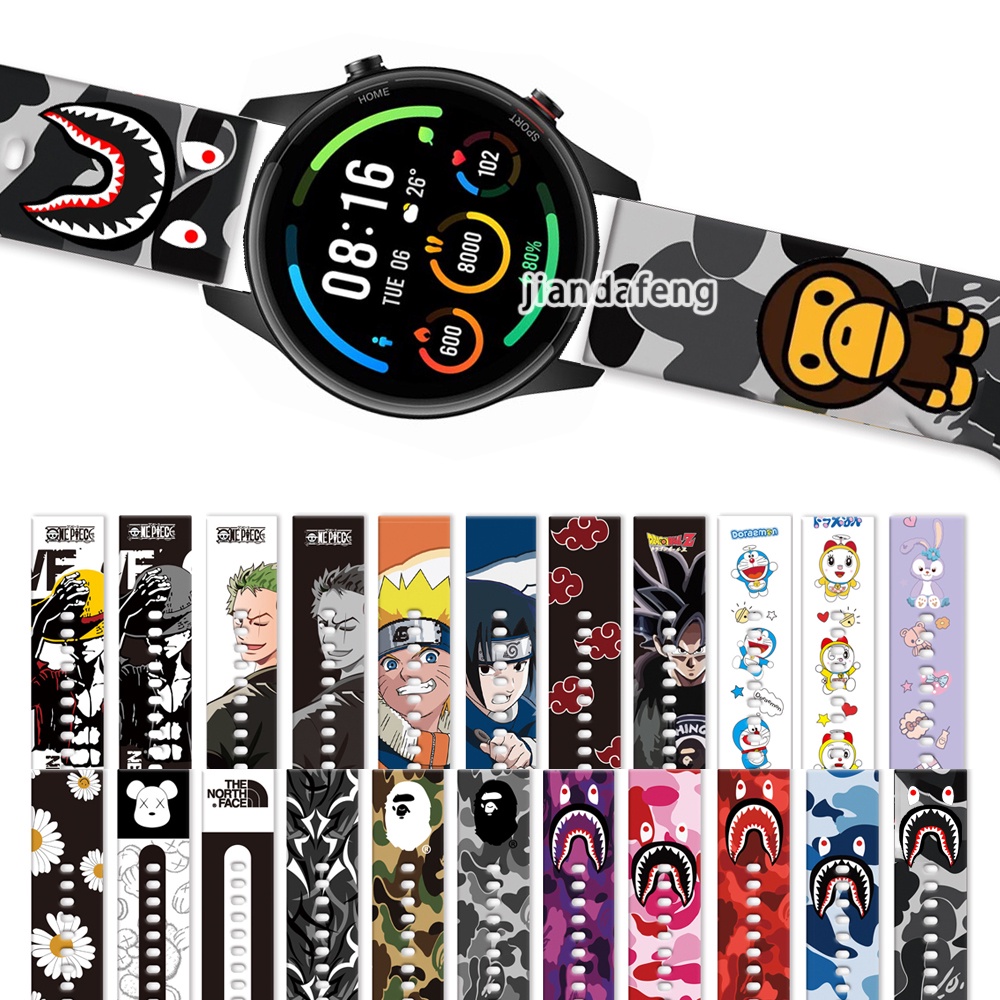 สายนาฬิกาข้อมือซิลิโคน พิมพ์ลายพราง สําหรับ Xiaomi Mi Watch