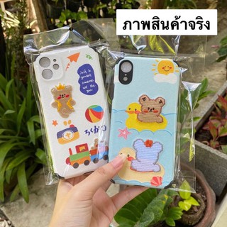 🔅เคสหนังปักลายหมีเล่นน้ำ / หมีของเล่น 📱i7,7+,8,8+,x,xs,xr,xsmax,11,11pro,11promax,SE2