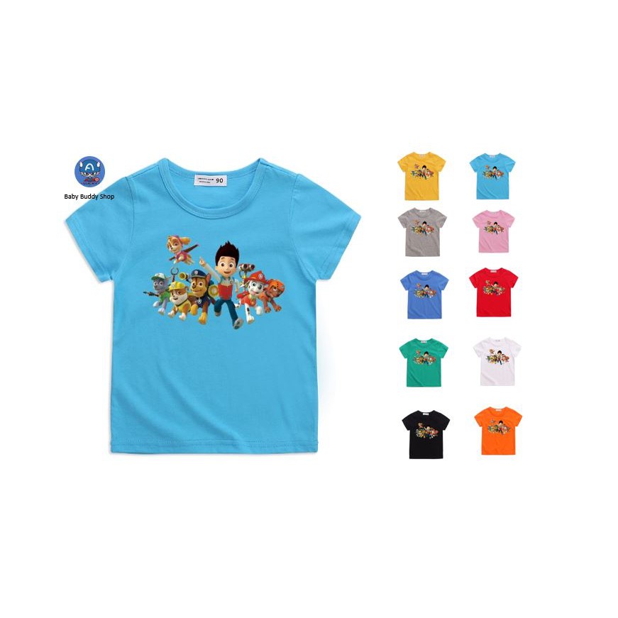 Paw Patrol 8 สีนุ่มและระบายอากาศในช่วงฤดูร้อนของผู้ชายและผู้หญิงแขนสั้นผ้าฝ้ายแฟชั่นการ์ตูนแบบเสื้อยืด **Ready Stock**