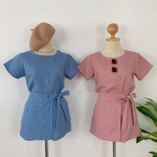 ชุดเซตผูกข้าง ผ้าคอตตอนทอ เม็ดสีสวยมากๆ ได้2ชิ้น คุ้มมากๆจ้า