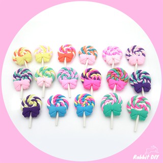 ดินปั้นญี่ปุ่น อมยิ้ม+โบว์ มีหลายสี-หลายลาย (แพ็ก 4 ชิ้น)