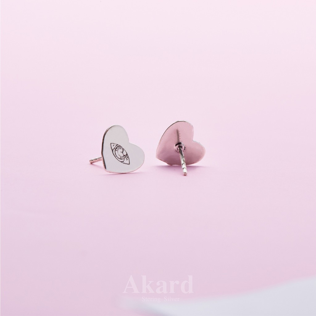 ต่างหูรูปตาดวงใจ Eyes Heart เงินแท้