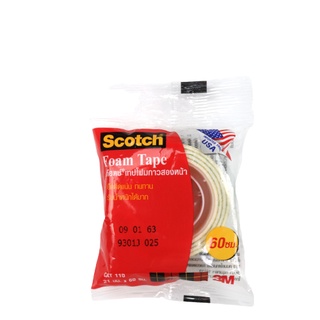 เทปโฟมกาวสองหน้า แบบหนา Scotch Foam Tape 3M กาวสองหน้า Scotch CAT110 ขนาด 21มม.×60ซม.