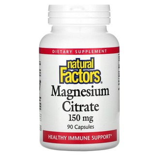 Natural Factors, Magnesium Citrate, 150 mg, 90 Capsules , 180 Capsules and 360 Capsules