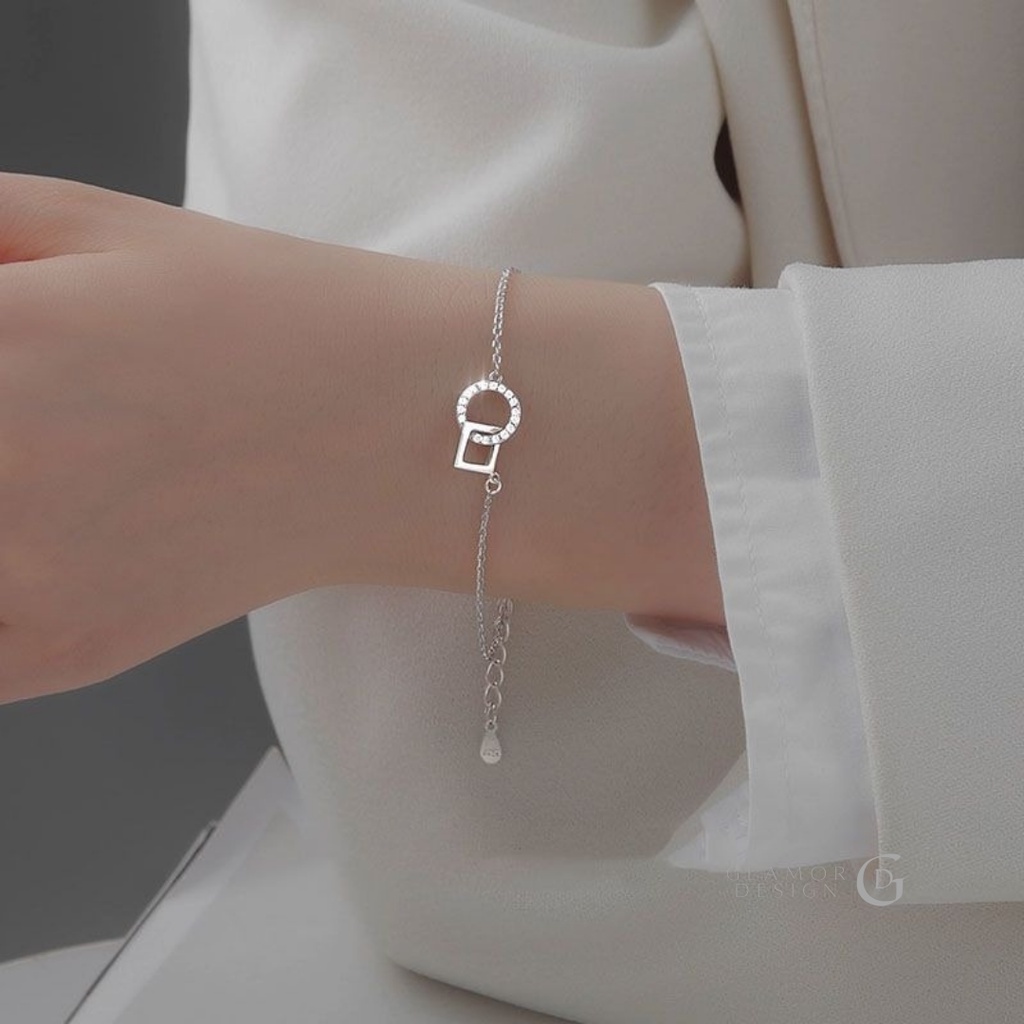 GLAMOR✨สร้อยข้อมือเงิน INTERLOCKING กำไลข้อมือเงิน กําไลข้อมือผู้หญิง สร้อยข้อมื
