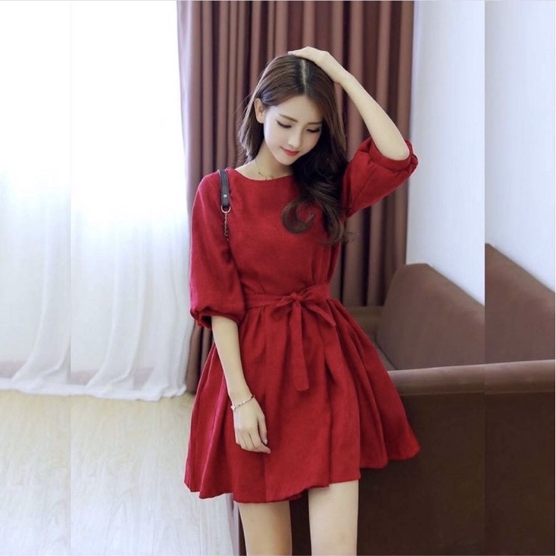 MERAH เดรสสีแดง / เดรส CNY edition