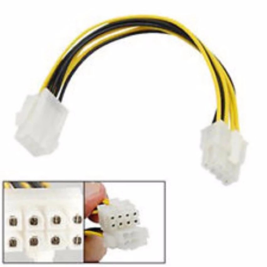 สาย ต่อยาว power cable 8 pin to 8 pin / CABLE 8P F TO 8P M / 9.5'' Atx 8pM To 8pF Power Extension Ca