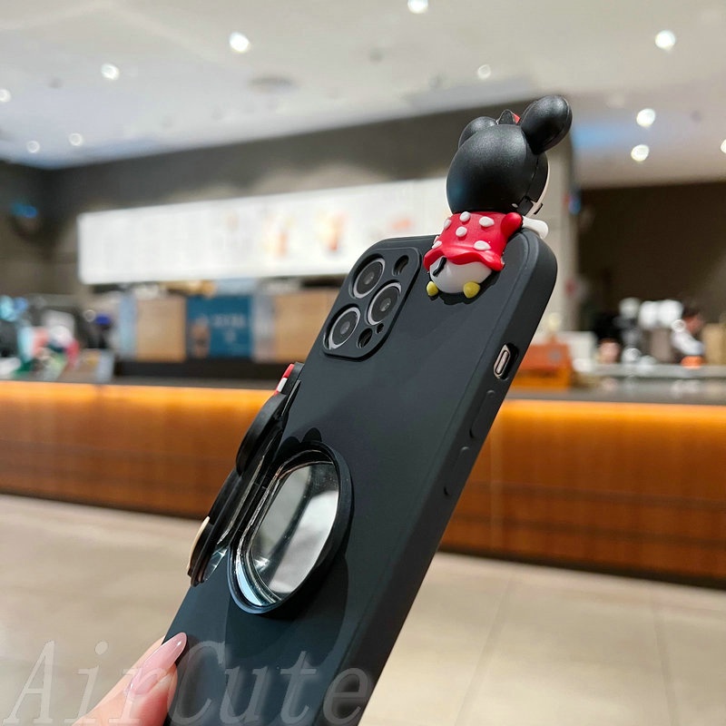 เคส Huawei Y7A Y6P Y9 Y9S Y7 Y6 Y6S P30 Nova 3i 5T 9 10 SE Y70 Y61 Nova3i Nova5T Nova9 Nova10 NovaY70 NovaY61 HuaweiP30 Huaweiy9 Huaweiy7 PRO2019 huaweiy6 Pro Prime 2019 2020 Protect Camera Black Mouse Doll Soft Case With Popsocket Lanyard - รูปที่ 6