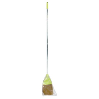 ไม้กวาดแข็งด้าม PVC สีเขียว ไม้กวาด ที่โกยผง Solid broom with PVC handle, green