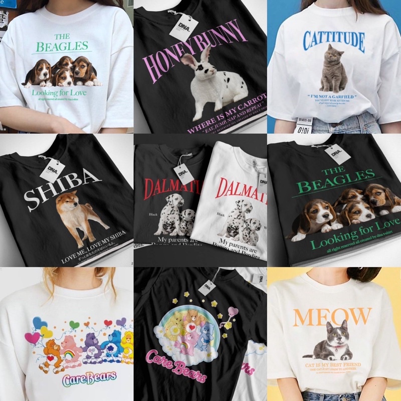 🐈ถูกที่ที่สุด❤️‍🔥 เสื้อโอเวอร์ไซส์ oversize งานป้าย DNA สีขาว ดำ ส่งเร็วมาก ส่งไว ผ้าคอตตอน