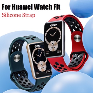 สาย huawei watch fit Soft Slicone สายนาฬิกา huaweiwatch fit Strap Huawei watch fit new , Huawei watch fit elegant Double color เคส huawei watch fit Strap fit watch Bracelet Wrist Watchband With Tool เคส huaweiwatch fit