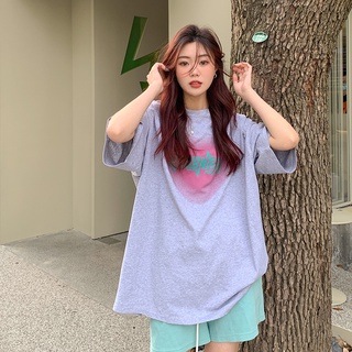 Suxi เสื้อยืดคอกลม แขนสั้น พิมพ์ลายตัวอักษร ทรงหลวม เข้ากับทุกการแต่งกาย แฟชั่นฤดูร้อน สําหรับผู้หญิง