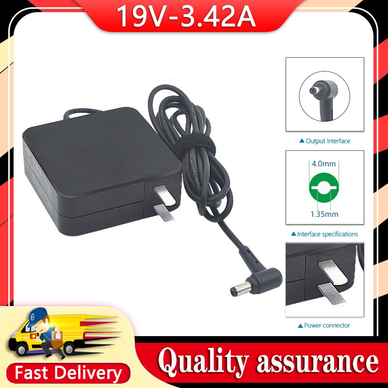 ใหม่ 19V 3.42A 65W 4.0 มม.* 1.35 มม.แล็ปท็อปอะแดปเตอร์ AC สําหรับ Asus S200E X201E X503M UX21A UX31A