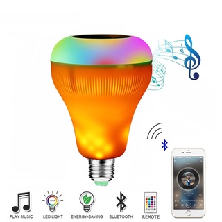 หลอดไฟลำโพงบูลทูธ โคมไฟ LED Bluetooth Music bulb Speaker เปลี่ยนได้หลากสี มาพร้อมรีโมท และขั้วเกลียว E27