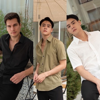 BACKTOBAZIX - เสื้อเชิ้ตลินินสลาฟ Linen Slav Shirt เส้นผ้าสวยงาม เส้นใยธรรมชาติ สวมใส่สบาย ไม่ร้อน