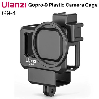 Ulanzi G9-4 กรอบพลาสติก Vlog เคสไมโครโฟน อะแดปเตอร์เมาท์ขาตั้ง สําหรับ GoPro HERO 11 10 9 สีดํา