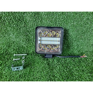 ไฟสปอร์ตไลท์ LED 102 วัตต์ 2 สเตป กระพริบได้ แบบเหลี่ยม 4x4" บอดี้ อลูมิเนียม