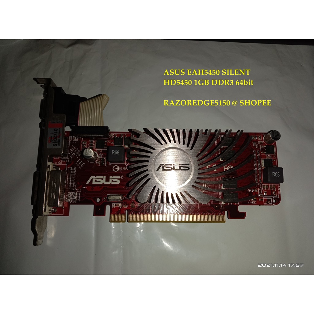 (มือสอง)​ การ์ดจอ ASUS EAH5450 SILENT HD5450 1GB