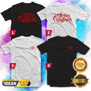 เสื้อยืดผ้าฝ้าย เสื้อยืดคริสต์มาสMerry Christmas T-Shirt Men Women unisex Santa Claus CASUAL COTTON Apparel Casual Tee W