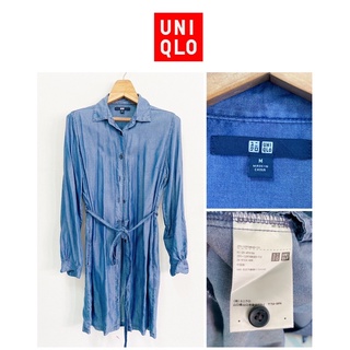 เดรส uniqlo สาว s-m ผ้ายีนส์นิ่ม ขอประทานโทษแม่ค้าไม่ได้รีด สภาพดี