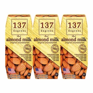 นมอัลมอนด์ 137 ดีกรีสูตรไม่หวาน 180 มล. 1ลัง 36 กล่อง (เปลี่ยนรสชาติทักแชท)