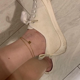 สร้อยข้อเท้าสเตนเลส HER OBJECTIVE_HER CLASSIC INITIAL PENDENT ANKLET