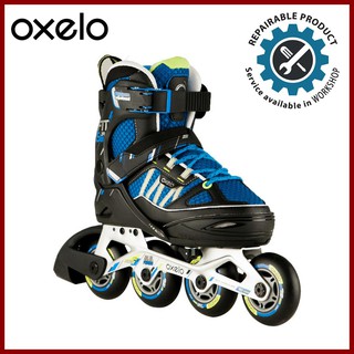 OXELO Roller skatse รองเท้าสเก็ต โรลเลอร์เสก็ต รองเท้าอินไลน์สเก็ต สำหรับเด็ก รุ่น FIT 5 (สีฟ้า/ดำ)