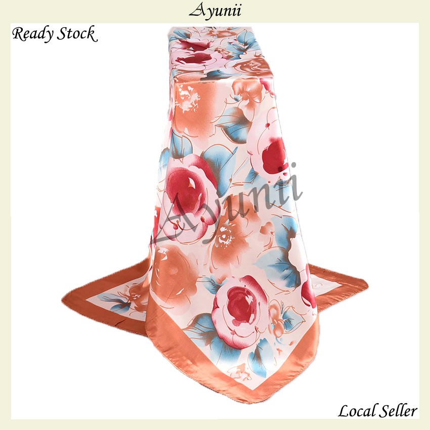 Ayunii Tudung Hijab Bawal Satin Scarf 90cm x 90cm (P430, P432)