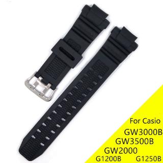 สายคล้องนาฬิกาข้อมือซิลิโคนสําหรับ casio g - shock gw 3000 b gw 3500 b gb gw 2000 g 1200 b g 1250 b