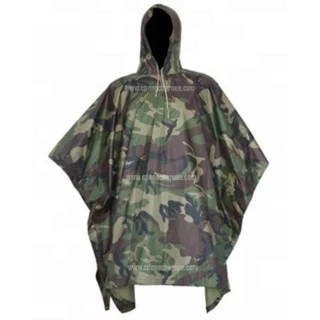 เสื้อกันฝน ลายพรางเขียว ชุดกันฝน อย่างหนา คลุม ค้างคาว