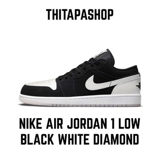 NIKE AIR JORDAN 1 LOW BLACK WHITE DIAMOND