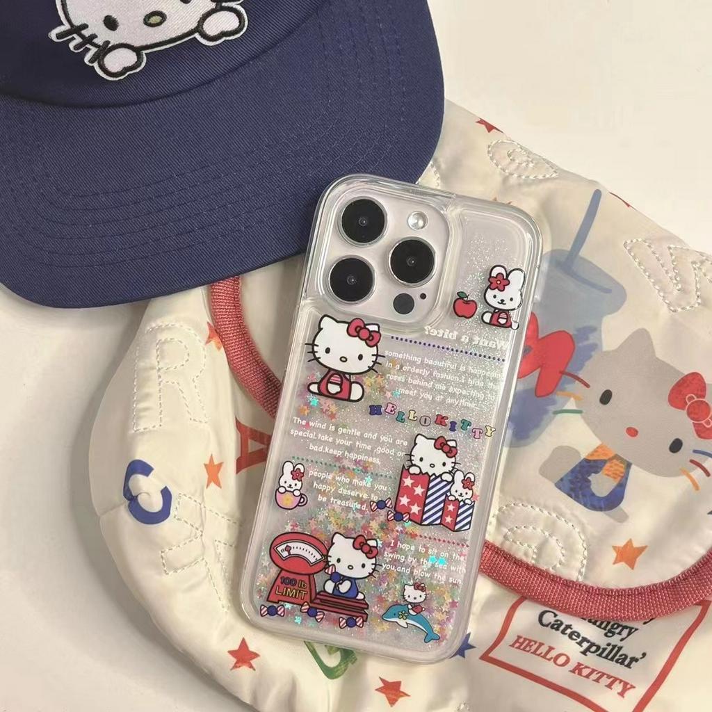 จัดส่งจากไทยภายใน 24 ช.ม เคสไอโฟน 14 Pro Max 13 12 11 เคส for เคสไอโฟน11 Kitty นาฬิกาทราย พกง่ายๆ การป้องกันการตก Case