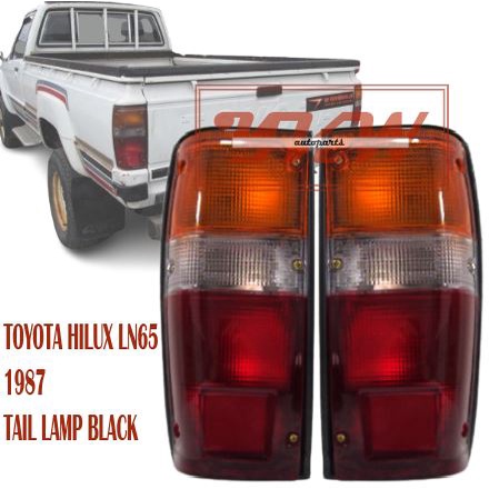 Toyota Hilux RN55 RN65 LN55 LN65 1984 -1987 สีดําประเภทด้านหลังไฟท้ายไฟท้ายไฟท้ายไฟ Lampu Belakang