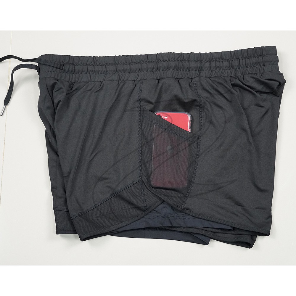 (5XL-XL) กางเกงวิ่งขาสั้นผู้หญิง ไซส์ใหญ่ คนอ้วน สาวอวบ พลัสไซส์ ออกกำลังกาย มีซับใน กระเป๋าข้าง iRunmall #PS39 - รูปที่ 3