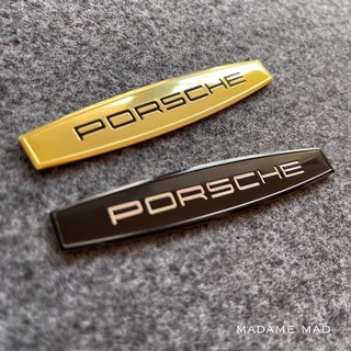 โลโก้ PORSCHE ชิ้นงานอลูมิเนียมบาง ขนาด 10x1.8cm