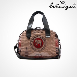 Messenger bag with handle ลายช้างแดง ขนาด 42*30*25 ซม. (A035)