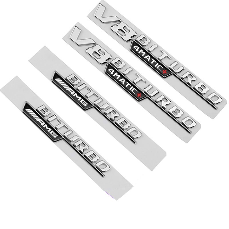 [Mercedes-Benz TURBO Fender Sticker] ชุดคู่ Mercedes-Benz Mercedes-Benz Modified Fender ป้ายด้านข้าง AMG TURBO V8 V12 สติกเกอร์รถโลโก้รถ Fender Body สติกเกอร์