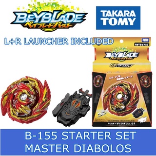 GENUINE TOMY BEYBLADE BURST STARTER B-155 MASTER DIABOLOS W/ L+R LAUNCHER