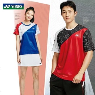 Yonex เสื้อกีฬาแบดมินตัน แขนสั้น ระบายอากาศ แห้งเร็ว สําหรับผู้ชาย และผู้หญิง เหมาะกับการวิ่ง เล่นกีฬา