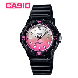 นาฬิกาข้อมือผู้หญิง casio รุ่น LRW-200H-4EVDR  สายเรซิน สีดำ/ชมพู สุดน่ารัก