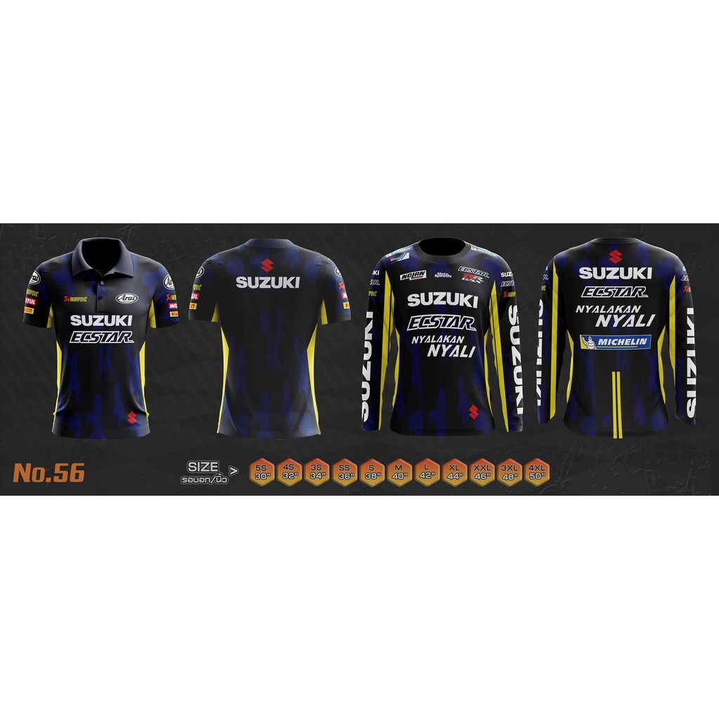 Bigbike Racing Shop เสื้อไบค์เกอร์ Suzuki ECSTAR สีน้ำเงิน