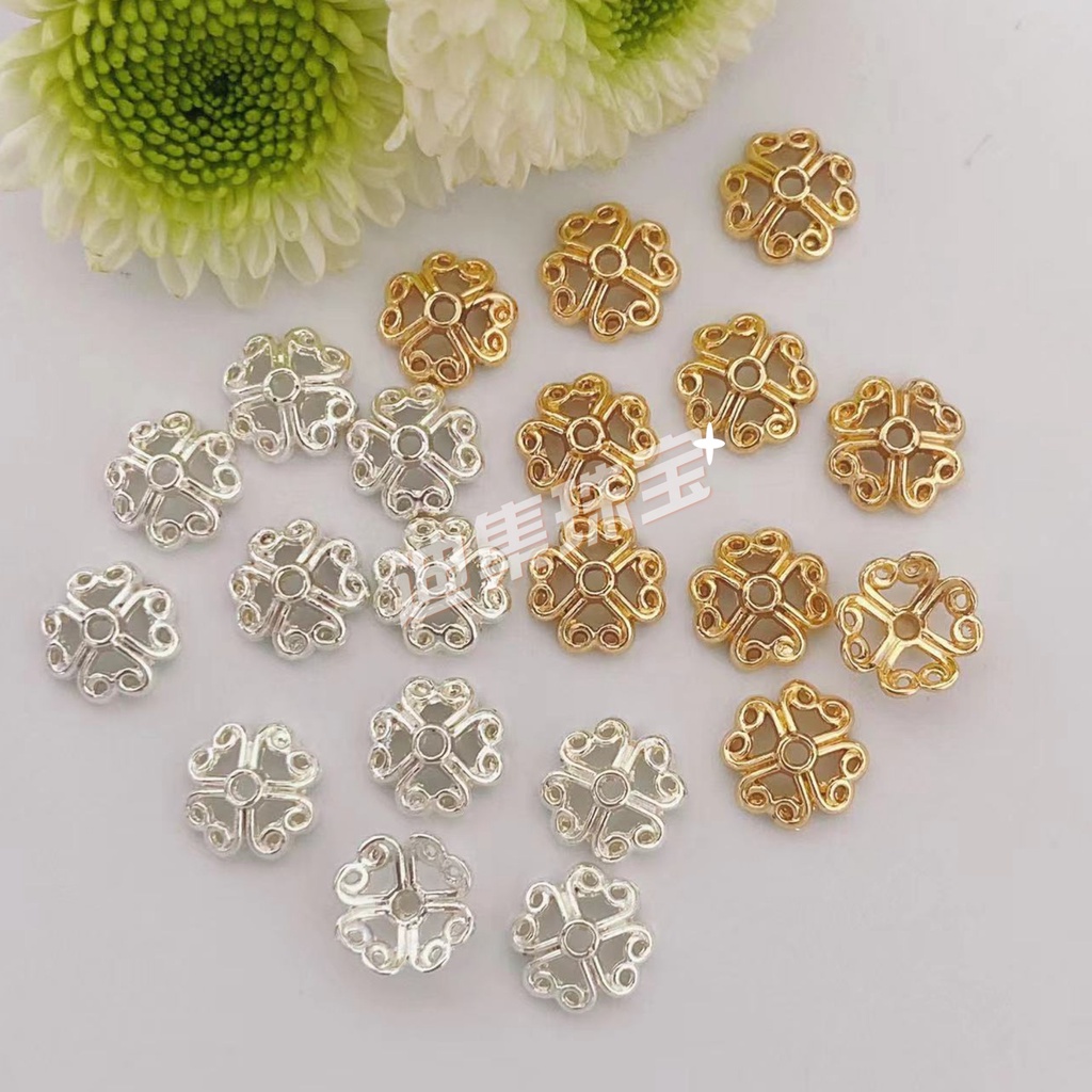 ก0003 [สีเดียวกว่า 100 ชิ้นแถม 50 ชิ้น] Receptacle ตัวเว้นวรรค 14เค Gold-Plated เส้นผ่านศูนย์กลางประมาณ 8 มม.ต้นฉบับทําด้วยมือผลิตภัณฑ์ใหม่ทําเองเครื่องประดับสร้อยข้อมืออุปกร