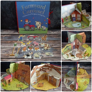 Farmyard Carousel : A fold-out pop up Farmyard with play pieces.(มือสอง)