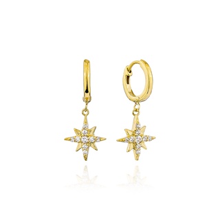 Haus of Jewelry - SELENE STARLIGHT EARRINGS ต่างหูเงินแท้ ประดับเพชรคิวบิกเซอร์โคเนีย (Cubic Zirconia)