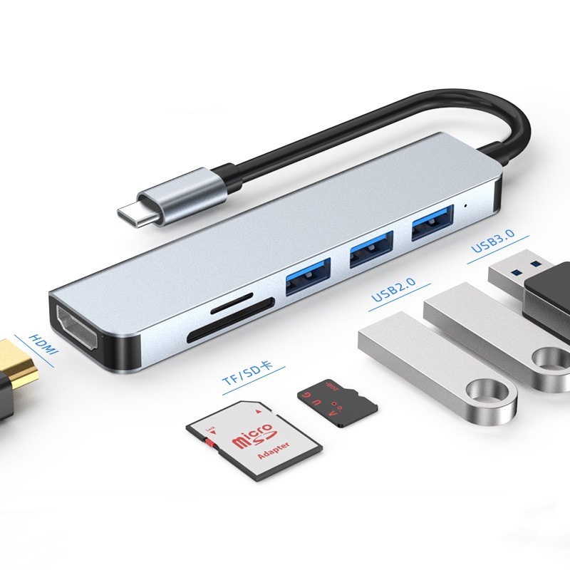 USB C Hub 6 in 1 Type C to HDMI 4K for MacBook Pro 2020, MacBook Air 2020, iPad Pro 2020, SAMSUNG S20+