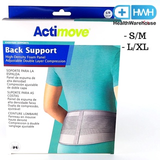 Actimove Back Support มีโฟมหนุน ที่พยุงหลัง (S/M , L/XL) สีเทา