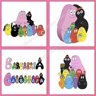 แผ่นสติกเกอร์ ลายการ์ตูน Barbapapa ซักทําความสะอาดได้ สําหรับตกแต่งเสื้อผ้า เสื้อยืด กางเกง DIY